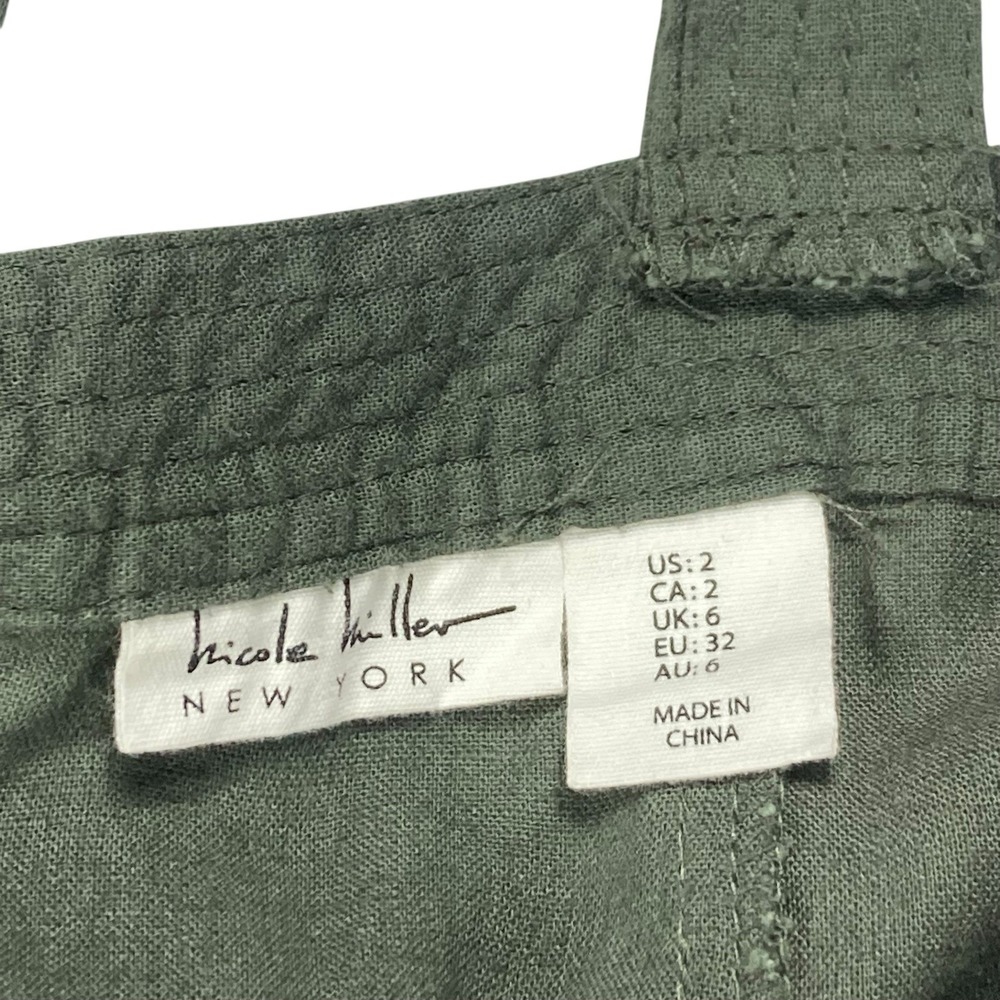 Nicole Miller Olive Green Wide-Leg Ribbed Jumpsuit - Picture 13 of 14